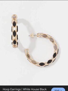 nwt WHITE HOUSE BLACK MARKET hermatite stone hoop earringss